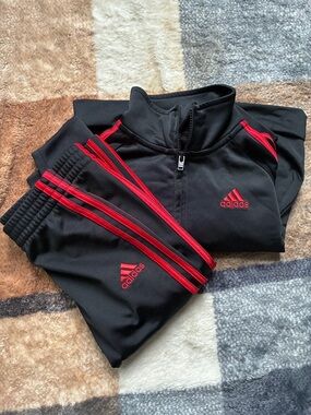 18M Adidas Track Suit Red/Black